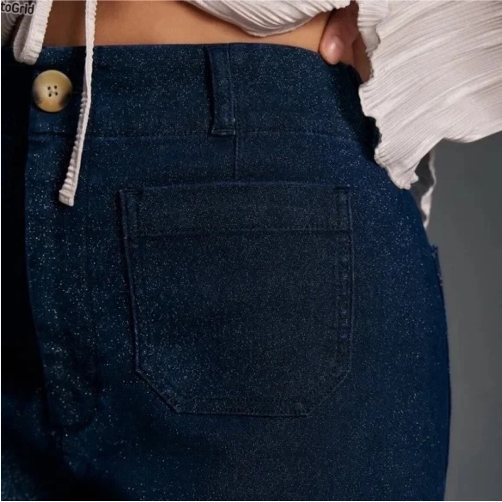 Maeve Navy Flare Jeans SPARKLY! - Picture 2 of 12